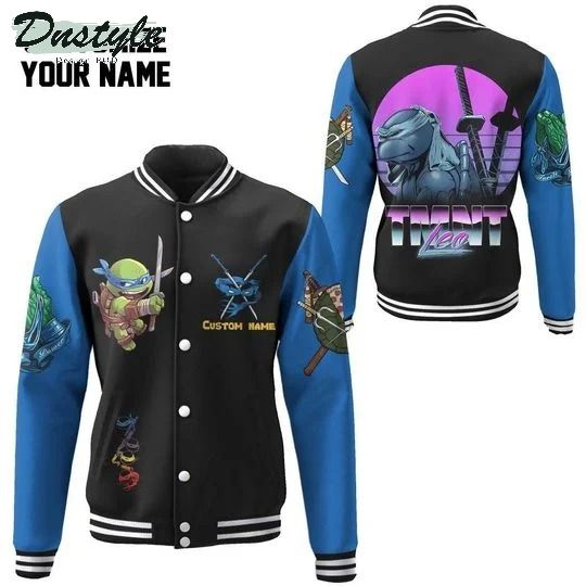 Leonardo TMNT leo cosplay blue custom name baseball jacket