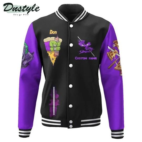 Purple donatello TMNT don donnie cosplay custom name baseball jacket