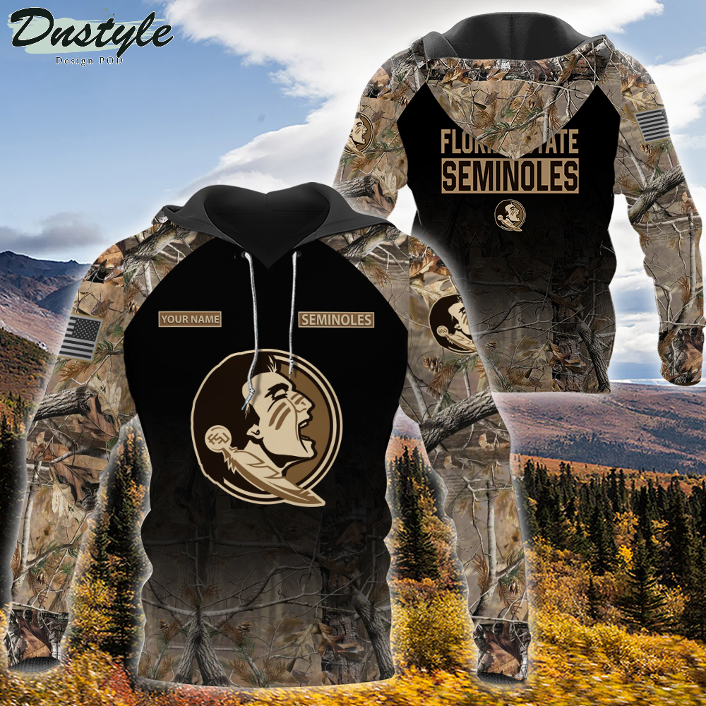 Florida State Seminoles NCAA Hunting Camo Personalized 3d Hoodie