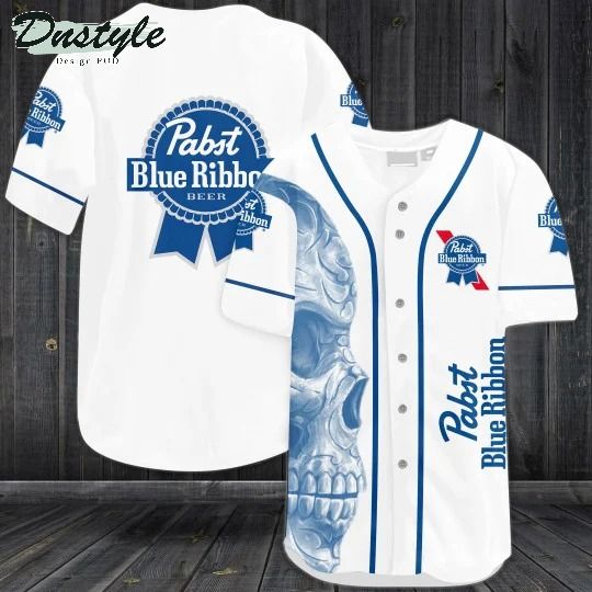 Pabst Blue Ribbon skull baseball jersey