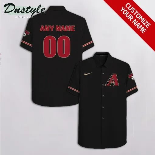 Arizona Diamondbacks MLB Personalized name and number black hawaiian shirt