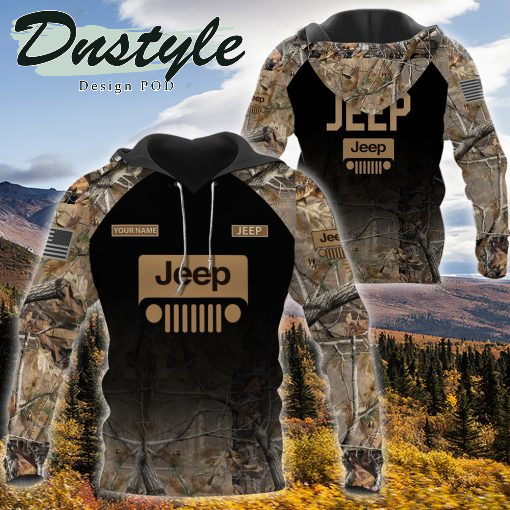 Jeep -Personalized Your Name hunting camo style-3D Hoodie