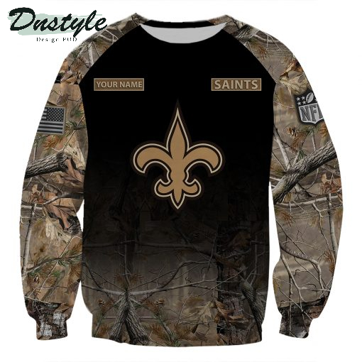 New Orleans Saints NFL Personalized Hunting Camo 3d Hoodie