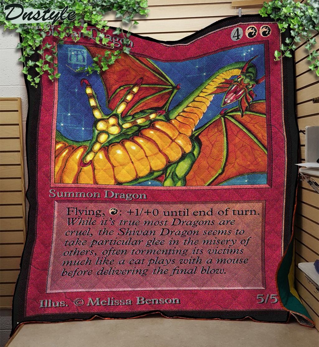 MTG Shivan Dragon Quilt Blanket