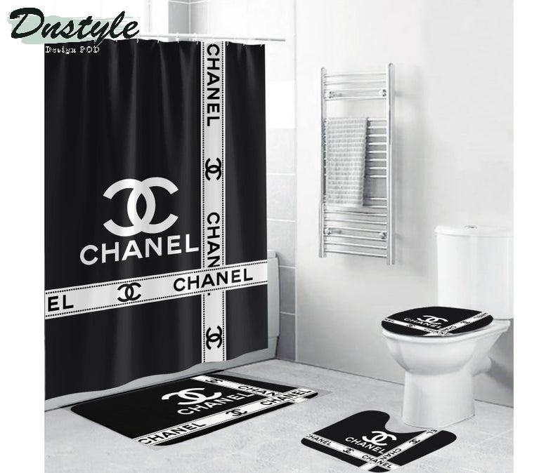 Chanel Type 5 Bathroom Mat Shower Curtain