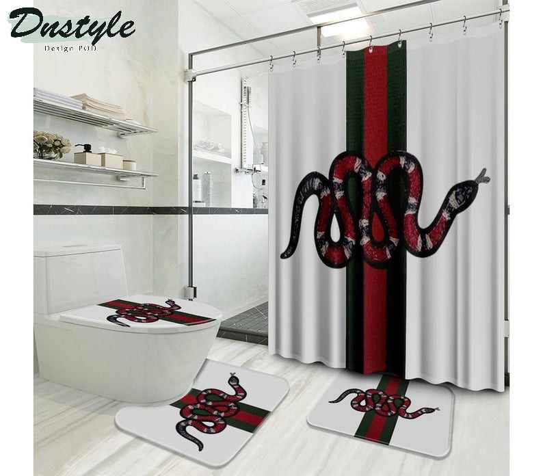 Gucci Gc Snake Type 12 Bathroom Mat Shower Curtain