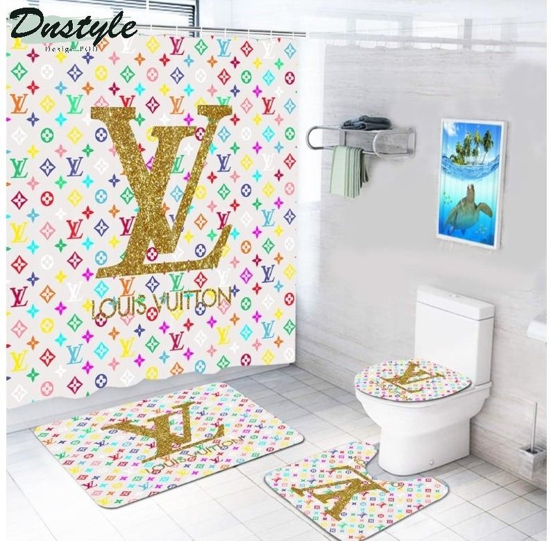 Lv Luxury Type 11 Bathroom Mat Shower Curtain