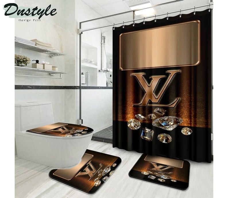 Lv Luxury Type 24 Bathroom Mat Shower Curtain