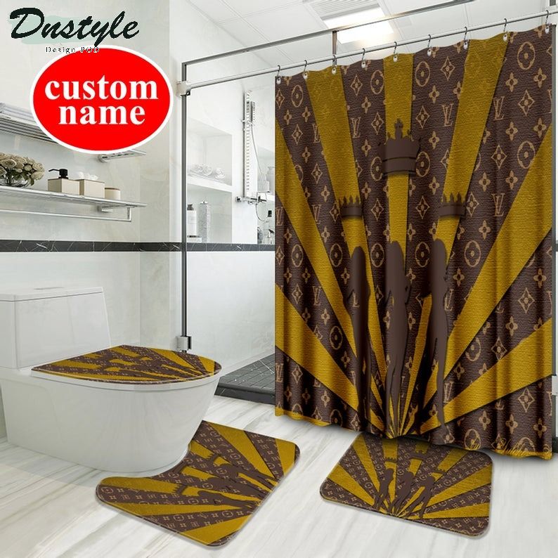 Lv Luxury Type 39 Bathroom Mat Shower Curtain