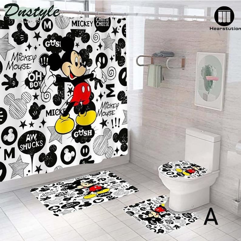 Mickey 2 Bathroom Mat Shower Curtain