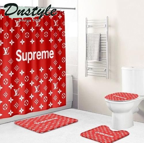 Lv Supreme Luxury Bathroom Mat Shower Curtain
