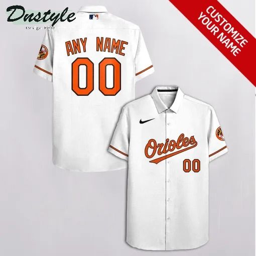 Baltimore orioles MLB Personalized white hawaiian shirt