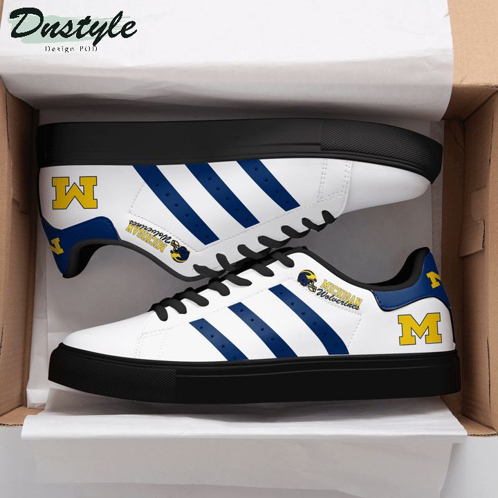 Michigan Wolverines football white stan smith shoes