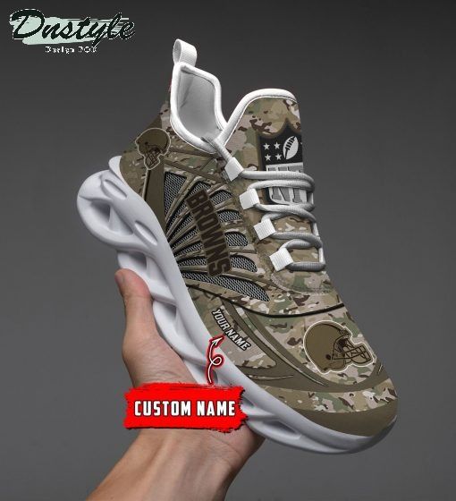 Cleveland Browns NFL Personalized Camo Max Soul Shoes