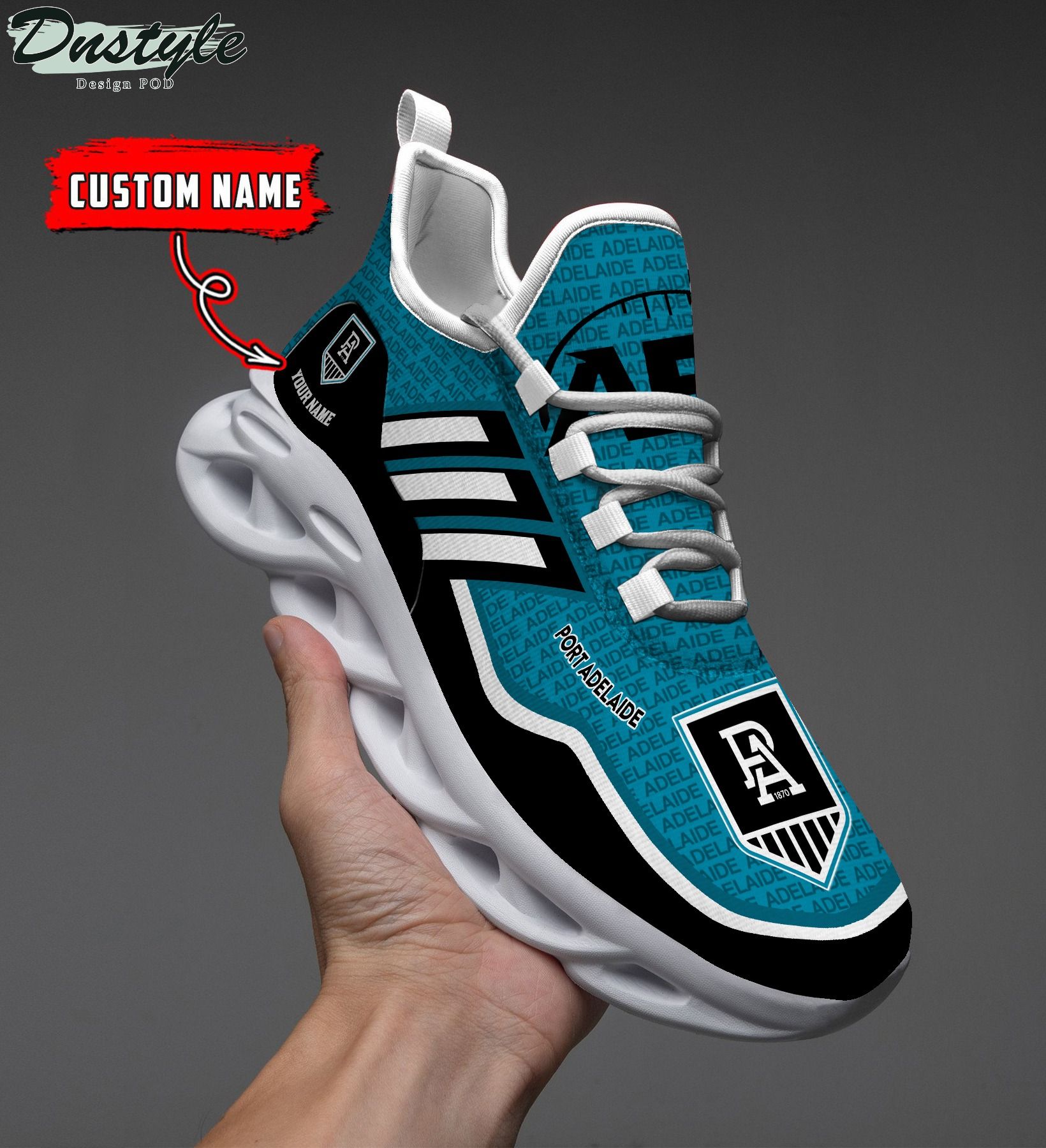 Port adelaide AFL personalized clunky max soul shoes