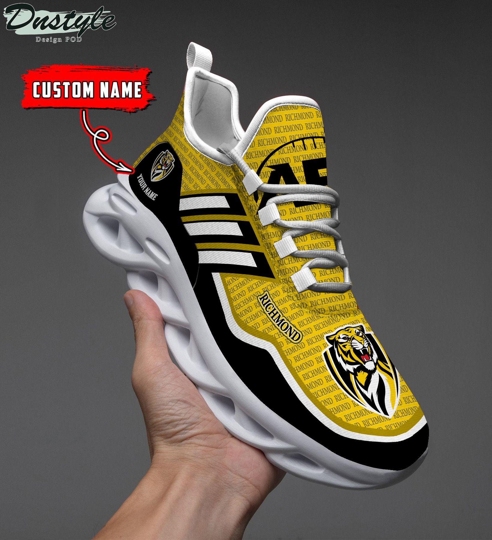 Richmond AFL personalized clunky max soul shoes