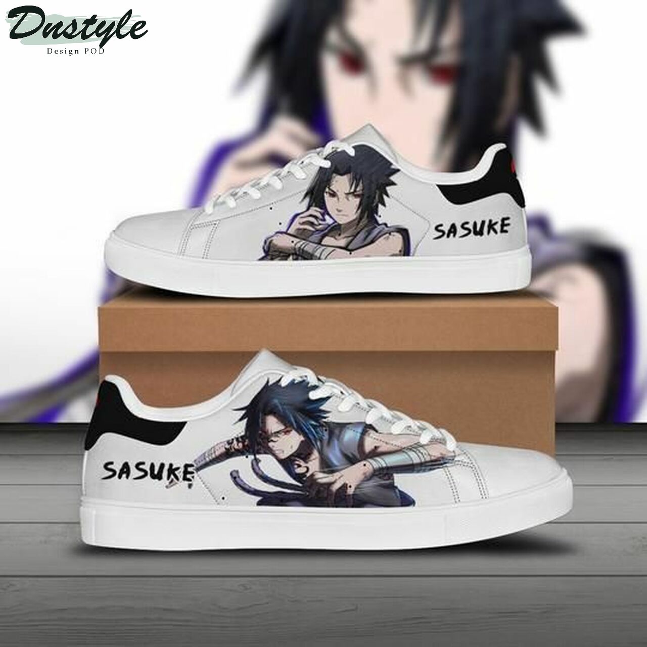 Sasuke uchiha naruto stan smith low top skate shoes