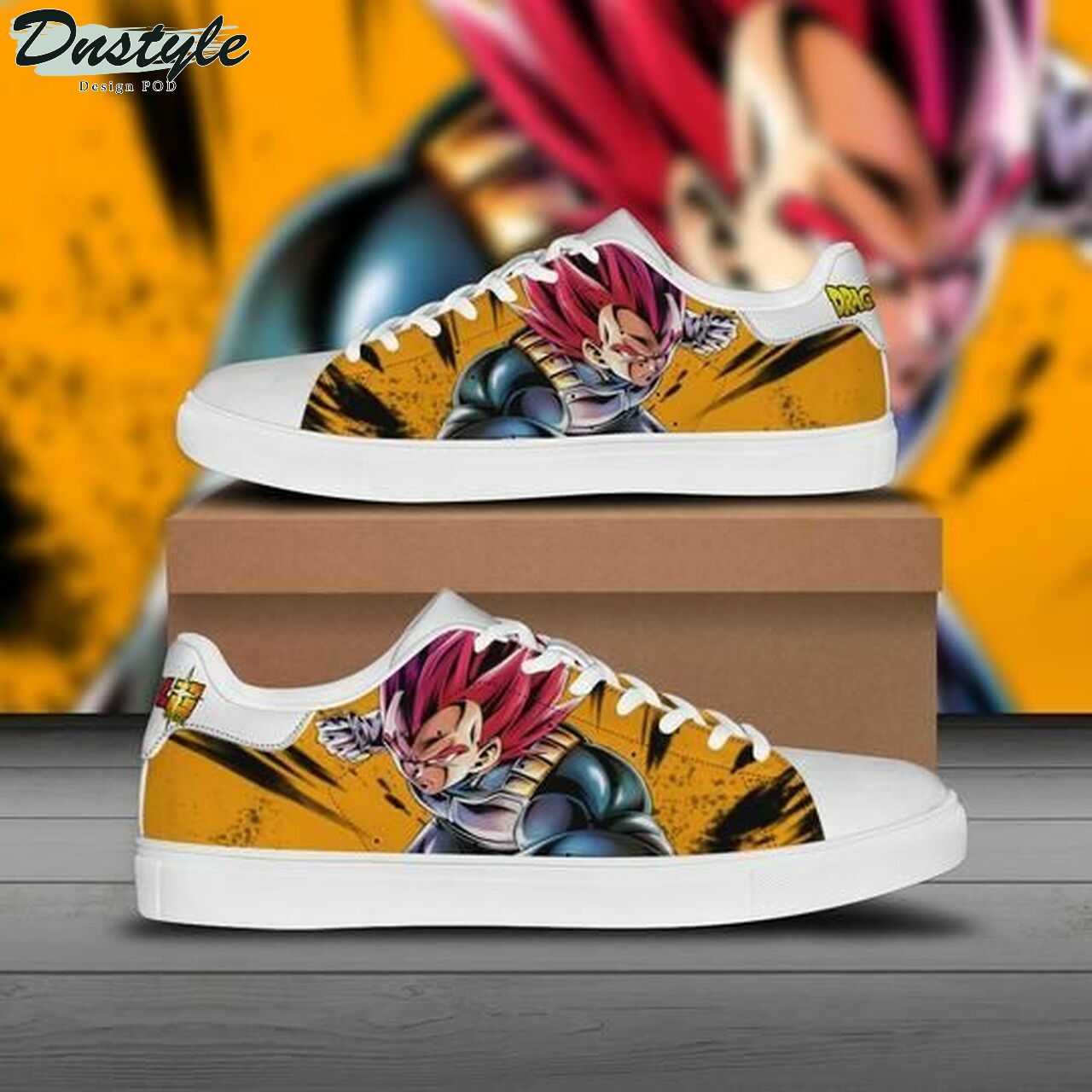 Vegeta saiyan god dragon stan smith low top skate shoes