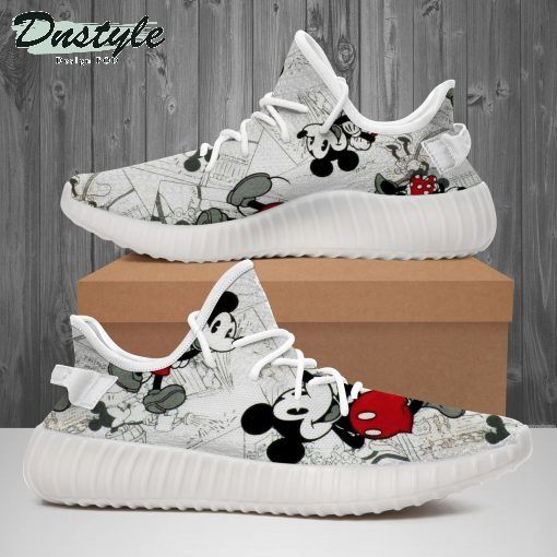 Mickey White Yeezy Boost Shoes