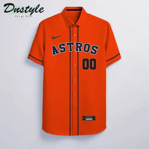 Houston Astros MLB Personalized name and number orange hawaiian shirt