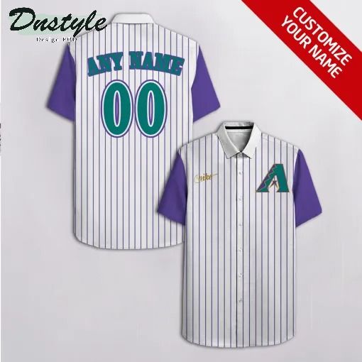 Arizona Diamondbacks MLB Personalized name and number white hawaiian shirt