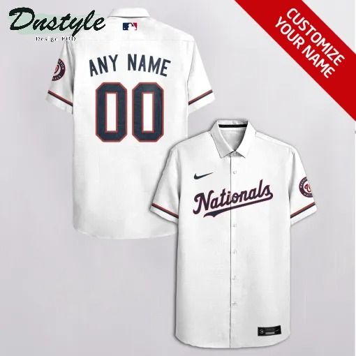 Washington Nationals MLB Personalized white hawaiian shirt