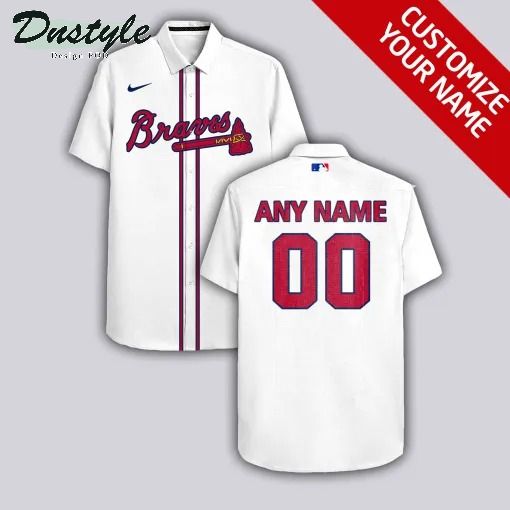 Atlanta Braves MLB Personalized white hawaiian shirt