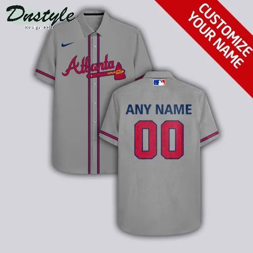 Atlanta Braves MLB Personalized grey hawaiian shirt