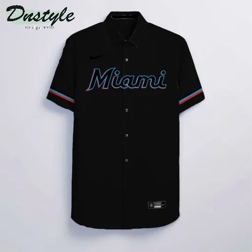 Miami Marlins MLB Personalized black hawaiian shirt