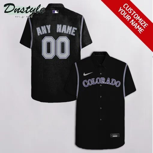 Colorado Rockies MLB Personalized black hawaiian shirt
