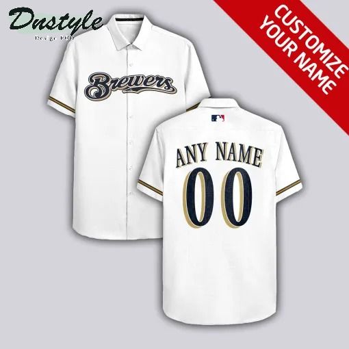 Milwaukee Brewers MLB Personalized white hawaiian shirt
