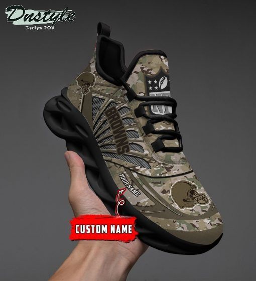 Cleveland Browns NFL Personalized Camo Max Soul Shoes