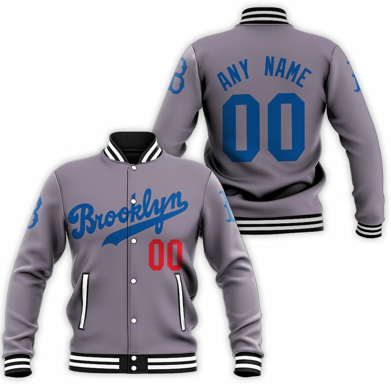 Personalized Los Angeles Dodgers Mlb 2020 Grey Baseball Jacket