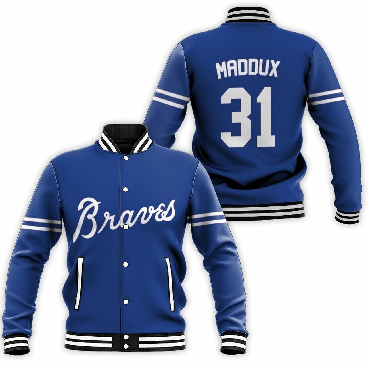 Atlanta Braves Greg Maddux 31 Royal 2019 Baseball Jacket