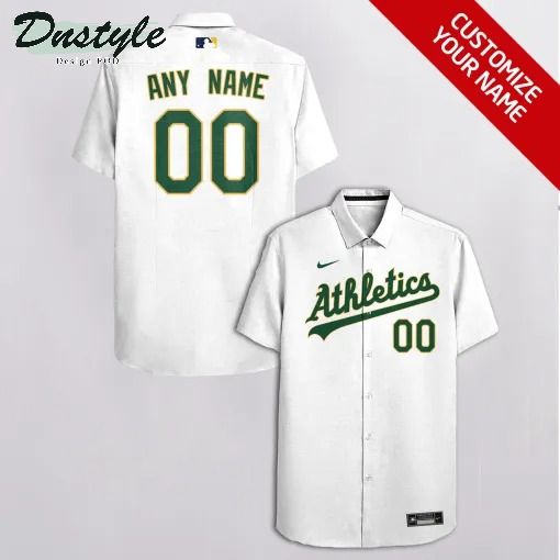 Oakland Athletics MLB Personalized white hawaiian shirt