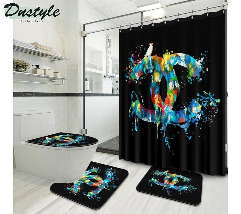 Chanel Type 35 Bathroom Mat Shower Curtain