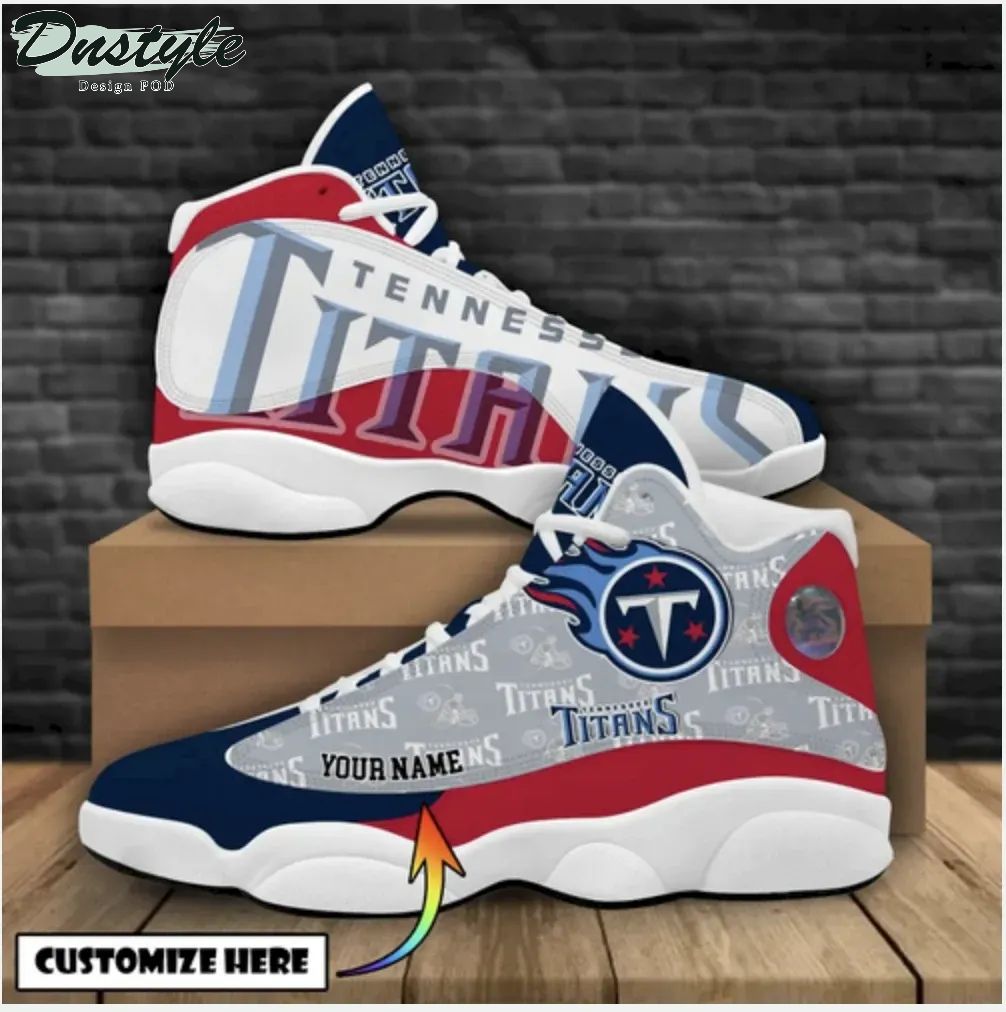 Personalized NFL Tennessee Titans Football Air Jordan 13 Sneakers