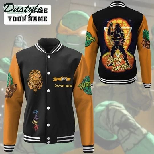 Michelangelo TMNT mike mikey orange cosplay custom name baseball jacket
