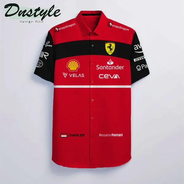 Charles Leclerc Scuderia Ferrari F1 Hawaiian Shirt