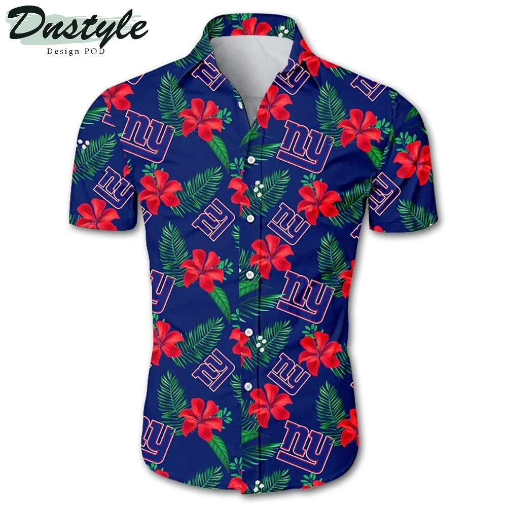 New York Giants NFL Floral Hawaiian Shirt