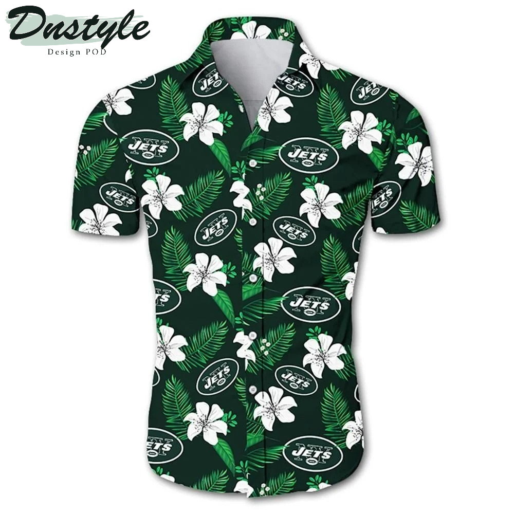 New York Jets NFL Floral Hawaiian Shirt