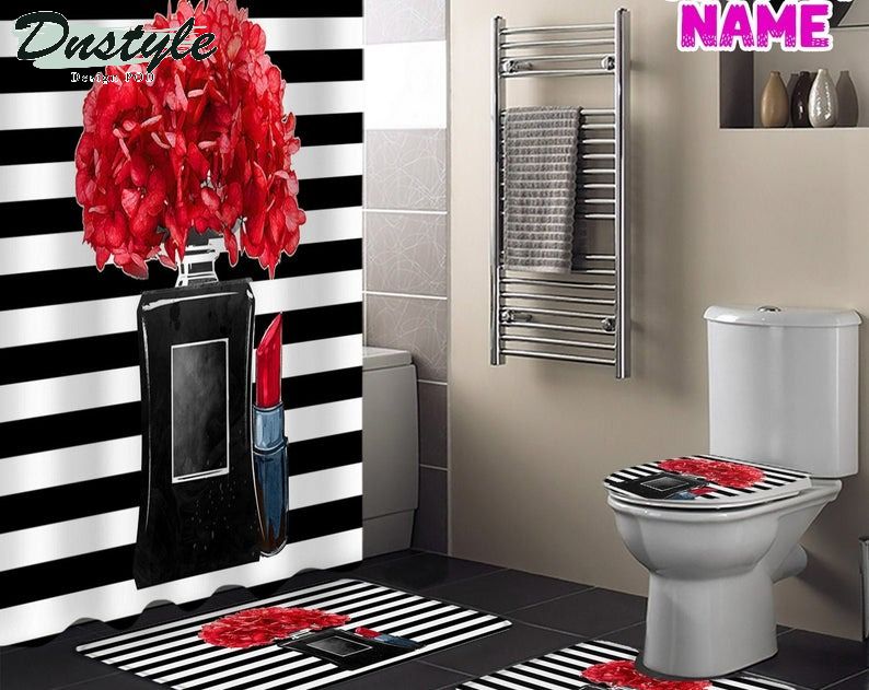 Chanel Coco Type 37 Bathroom Mat Shower Curtain