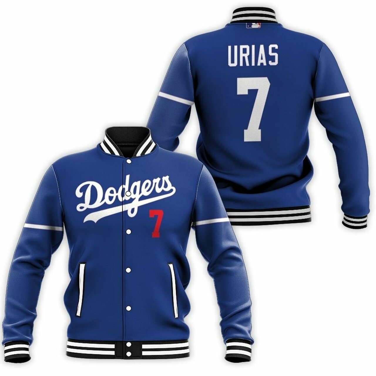 Los Angeles Dodgers Julio Urías 7 Mlb Logo 2020 Blue Baseball Jacket