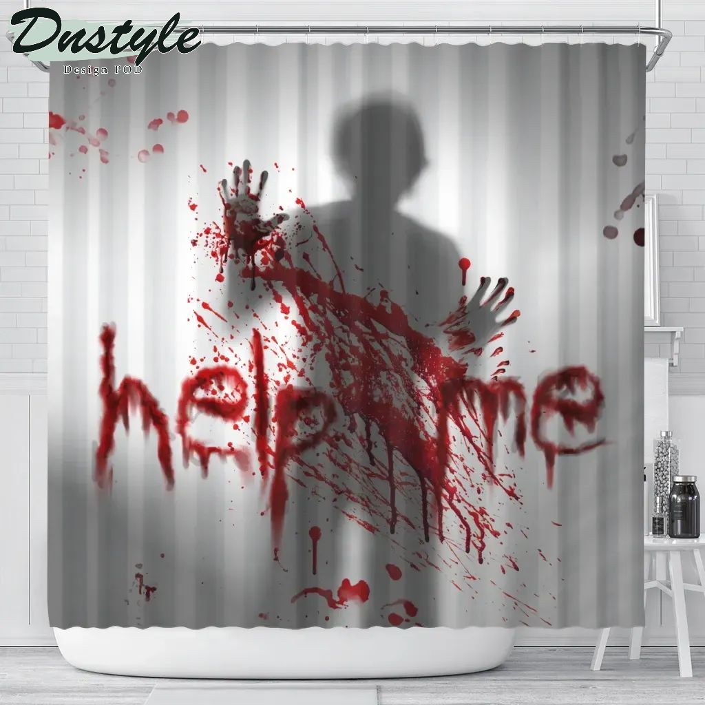 Help Me Bloody Handprint Shower Curtain