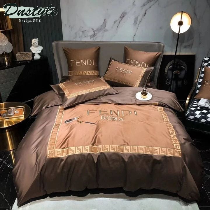 Fendi roma #32 luxury bedding sets quilt sets duvet cover luxury brand bedroom sets