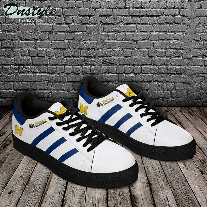 Michigan Wolverines football white stan smith shoes