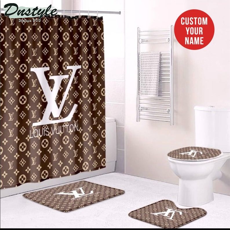 Lv Luxury Type 4 Bathroom Mat Shower Curtain