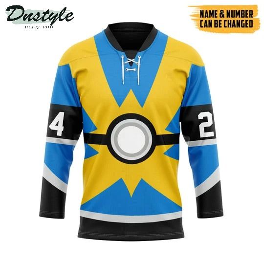Pokemon trainers quick ball custom name and number hockey jersey