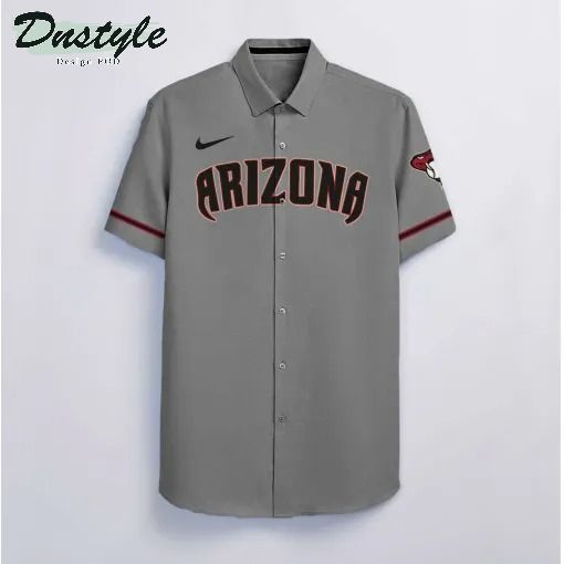 Arizona Diamondbacks MLB Personalized name and number gray hawaiian shirt