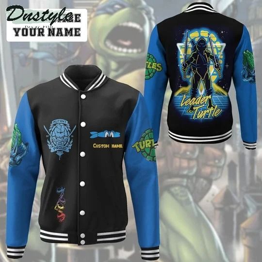 Leonardo TMNT leo blue cosplay custom name baseball jacket